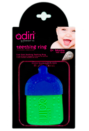    Adiri Bottle Teething Ring, cyan-green