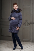 Пальто для беременных Дидилия Виченца (фиолетовый, енот) (утеплитель альполюкс до -32, отделка натуральным мехом) р. 50