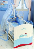 Детская кроватка HPA My Blue Car Василек/бордо/белый